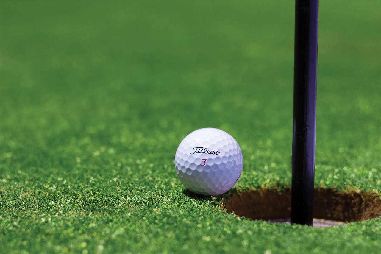golf, golf ball, hole, golf course, field, grass, sport, ground, ball, green, game, competition, outdoors, golfer, tournament, hobby, nature, play, practice, golfing, golf field, flag stick
